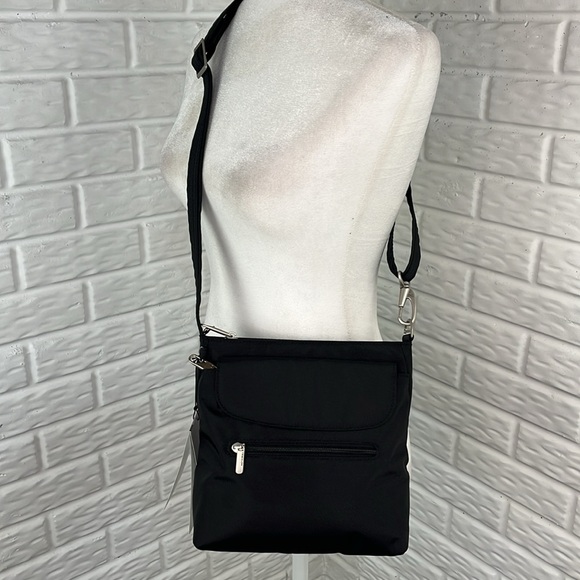 TRAVELON CROSSBODY Travel Black Anti-Theft Classic Mini Shoulder Bag NWT - Picture 4 of 17